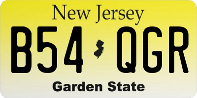 NJ license plate B54QGR