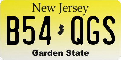 NJ license plate B54QGS