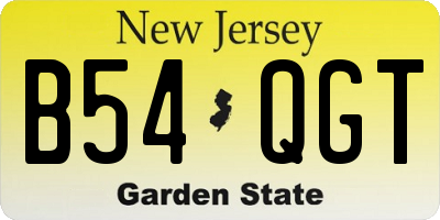 NJ license plate B54QGT
