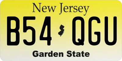 NJ license plate B54QGU