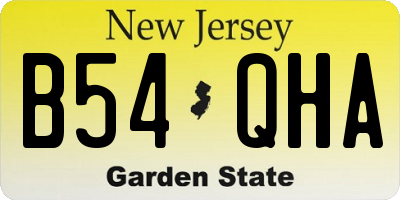 NJ license plate B54QHA