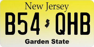 NJ license plate B54QHB