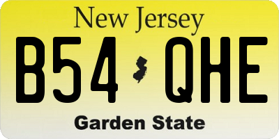 NJ license plate B54QHE