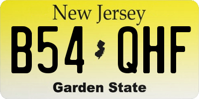 NJ license plate B54QHF