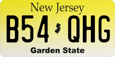 NJ license plate B54QHG