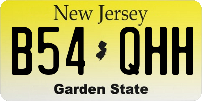 NJ license plate B54QHH