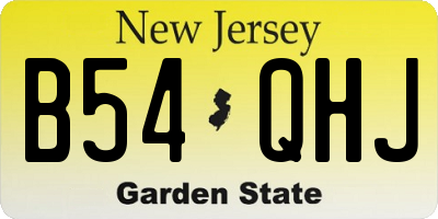 NJ license plate B54QHJ