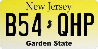 NJ license plate B54QHP