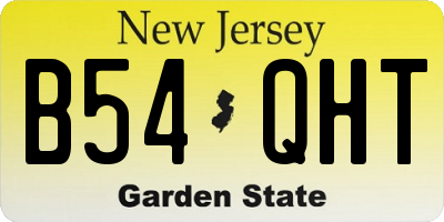 NJ license plate B54QHT