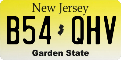 NJ license plate B54QHV