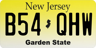 NJ license plate B54QHW