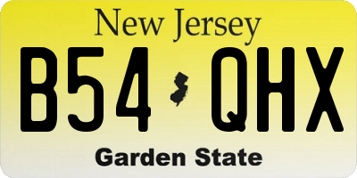 NJ license plate B54QHX