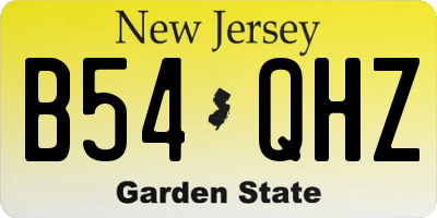 NJ license plate B54QHZ