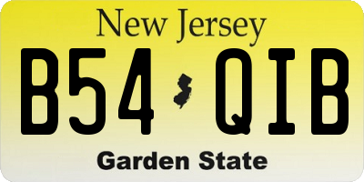 NJ license plate B54QIB