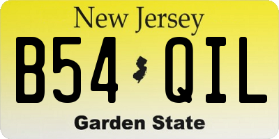 NJ license plate B54QIL