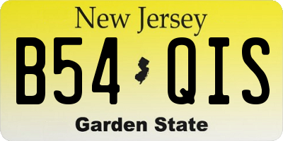 NJ license plate B54QIS