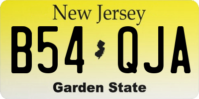 NJ license plate B54QJA