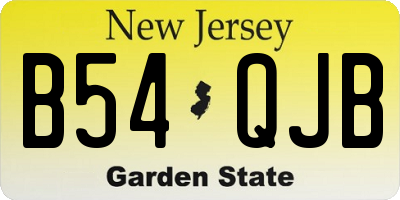 NJ license plate B54QJB