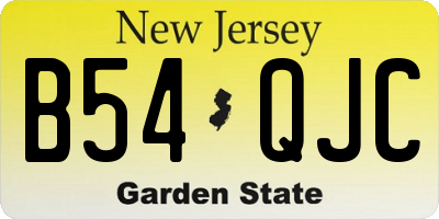 NJ license plate B54QJC