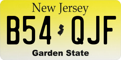 NJ license plate B54QJF