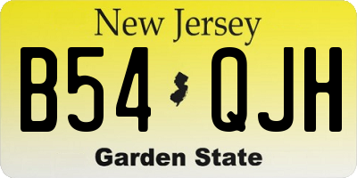NJ license plate B54QJH
