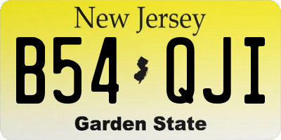 NJ license plate B54QJI