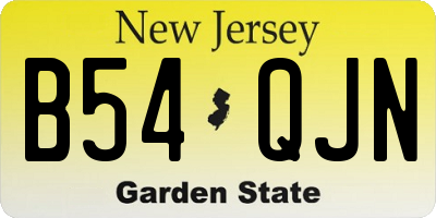 NJ license plate B54QJN