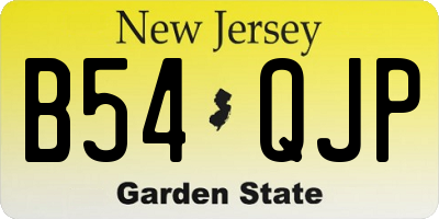 NJ license plate B54QJP