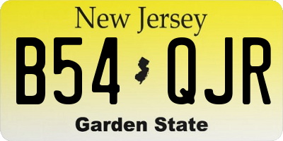 NJ license plate B54QJR