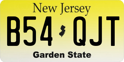 NJ license plate B54QJT