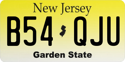NJ license plate B54QJU