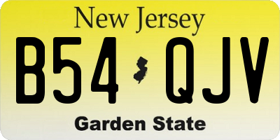 NJ license plate B54QJV