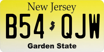 NJ license plate B54QJW