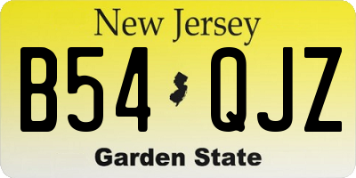 NJ license plate B54QJZ