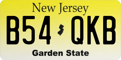 NJ license plate B54QKB