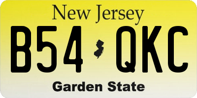 NJ license plate B54QKC