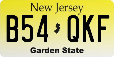 NJ license plate B54QKF