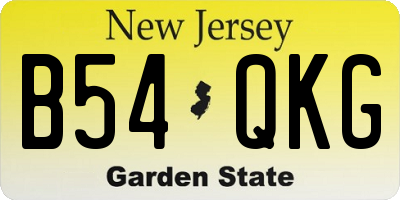 NJ license plate B54QKG