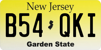NJ license plate B54QKI