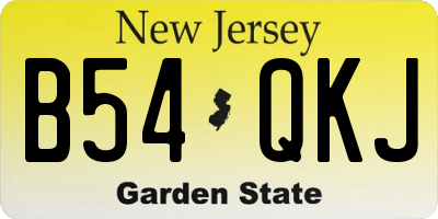 NJ license plate B54QKJ