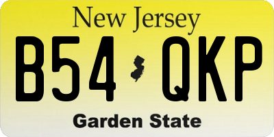 NJ license plate B54QKP