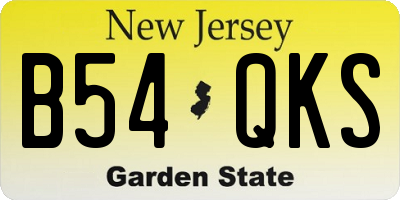 NJ license plate B54QKS
