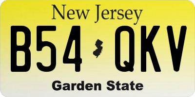 NJ license plate B54QKV
