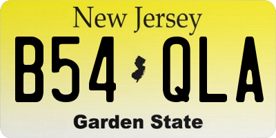 NJ license plate B54QLA
