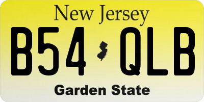 NJ license plate B54QLB