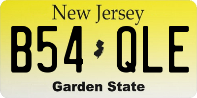 NJ license plate B54QLE