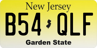NJ license plate B54QLF