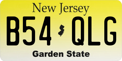 NJ license plate B54QLG