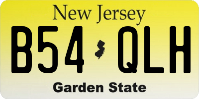 NJ license plate B54QLH