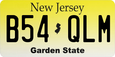 NJ license plate B54QLM